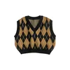 2025 Spring New Baby Sleeveless Clothes Set Infant Diamond Plaid Vest + Knitted Shorts 2pcs Suit Toddler Boy Girl Casual Outfits 5