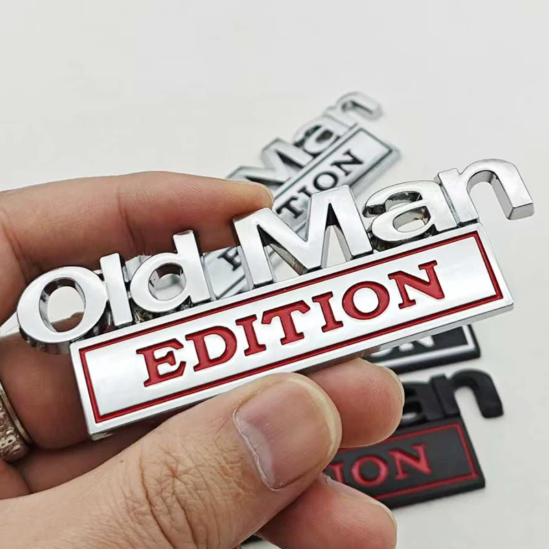 노인 에디션 3D 엠블럼 스티커 배지 펜더 재미있는 데칼 자동차 트럭 교체용 도어 장식 유니버설 자동차 SUV용