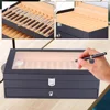 24 Slots Wood Fountain Pen Collector Pen Display Box  Pen Organizer Box Pens Display Case Storage Organizer With Glass 1