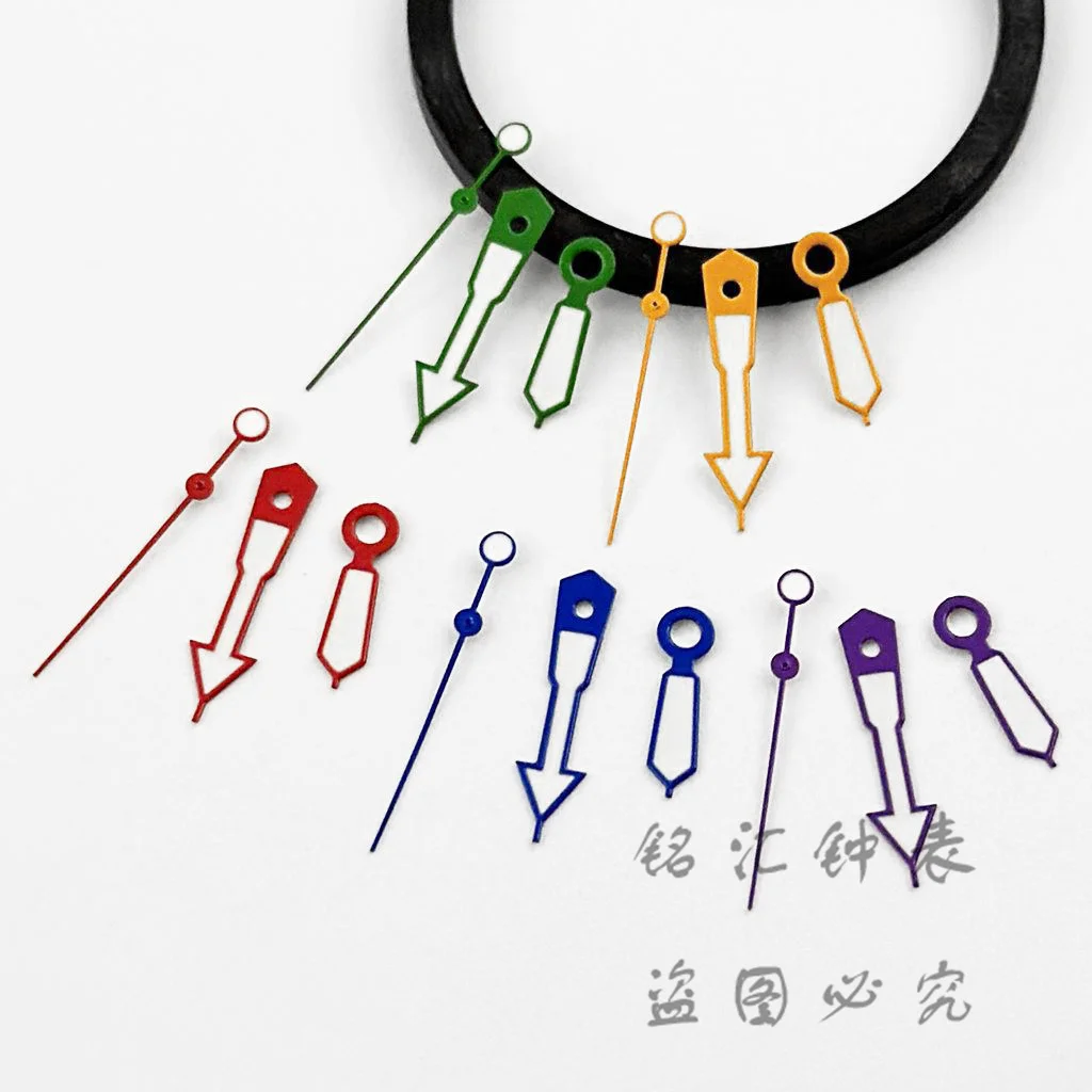 Watch Accessories NH35 Hands Green Red Silver Gold Blue Purple Orange Watch Hands Green Luminous For NH35/NH36/4R/7S Movement Watches Pointers