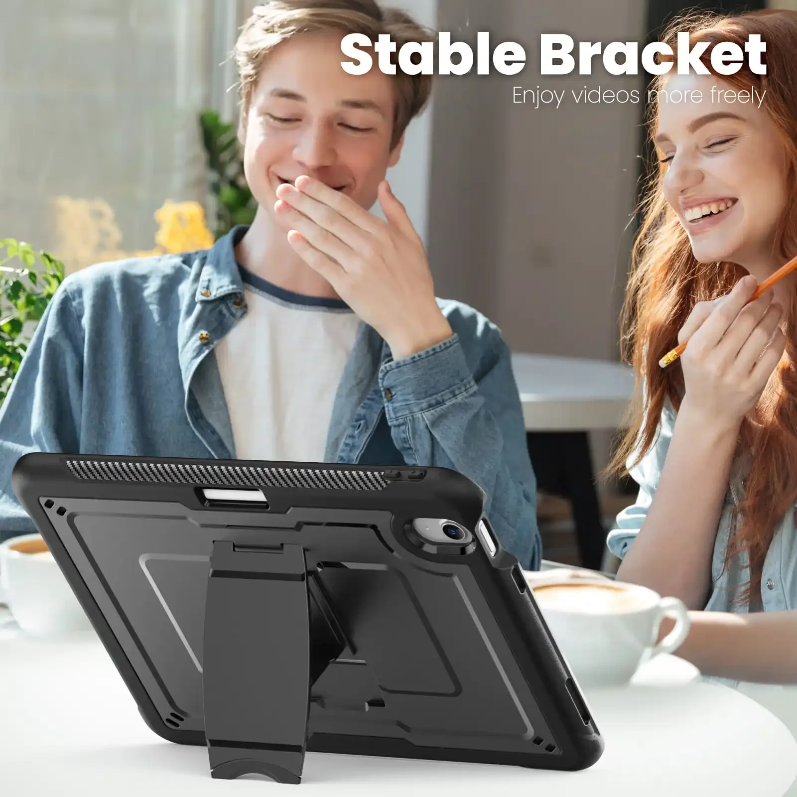 Enhanced Tablet Protective Case with Shoulder Strap and Stand - Kids Safe, Shockproof Silicon Cover