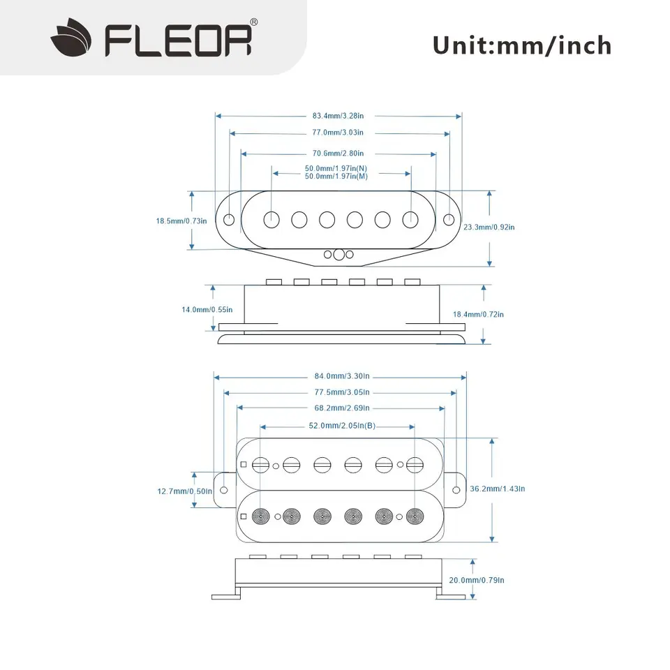 Flexor-ハムバッカーピックアップセット、ブラックssh、alnico 5