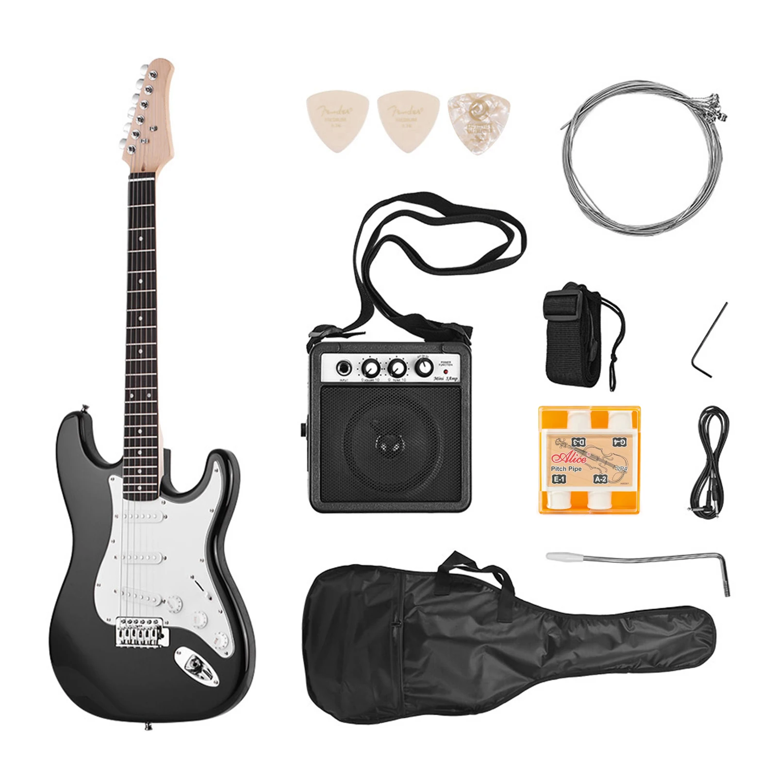 Electric guitar Electric guitar kit 21 Frets 6 Strings Electric Guitar Solid Wood Paulownia Body Maple Neck with Speaker Necessary Parts & Accessories