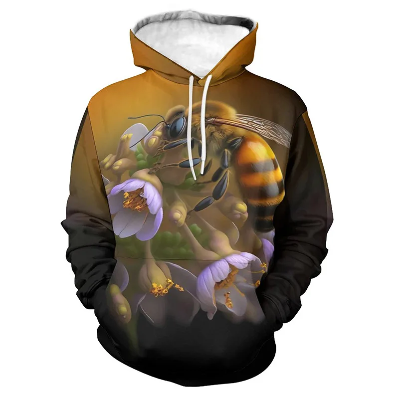 Sudadera con capucha de abeja en forma de panal para hombre, sudadera con estampado 3D, sudadera informal holgada de talla grande, ropa de calle de diseñador, ropa para hombre