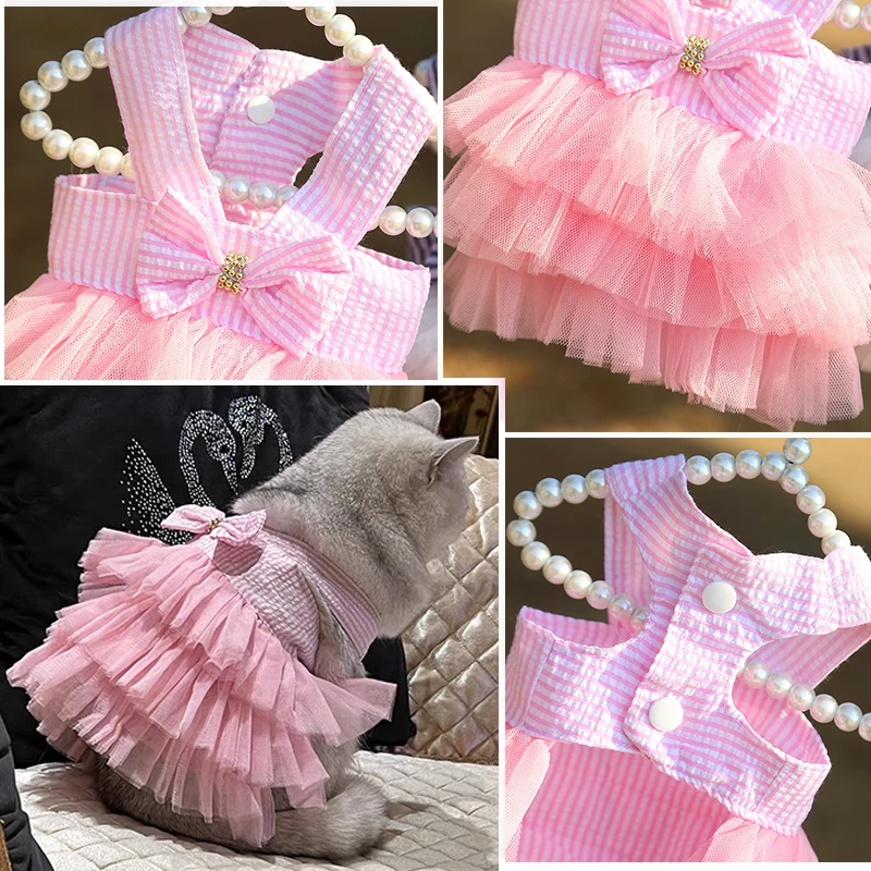 Dog Summer Dress Lace Stripe Skirt - image 4