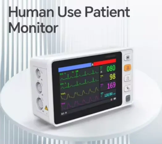 Portable New CMS1000 5 inch Screen Patient Monitor Human/Veterinary monitor Portable 6 Parameter(ECG NIBP RESP SPO2 PR TEMP)