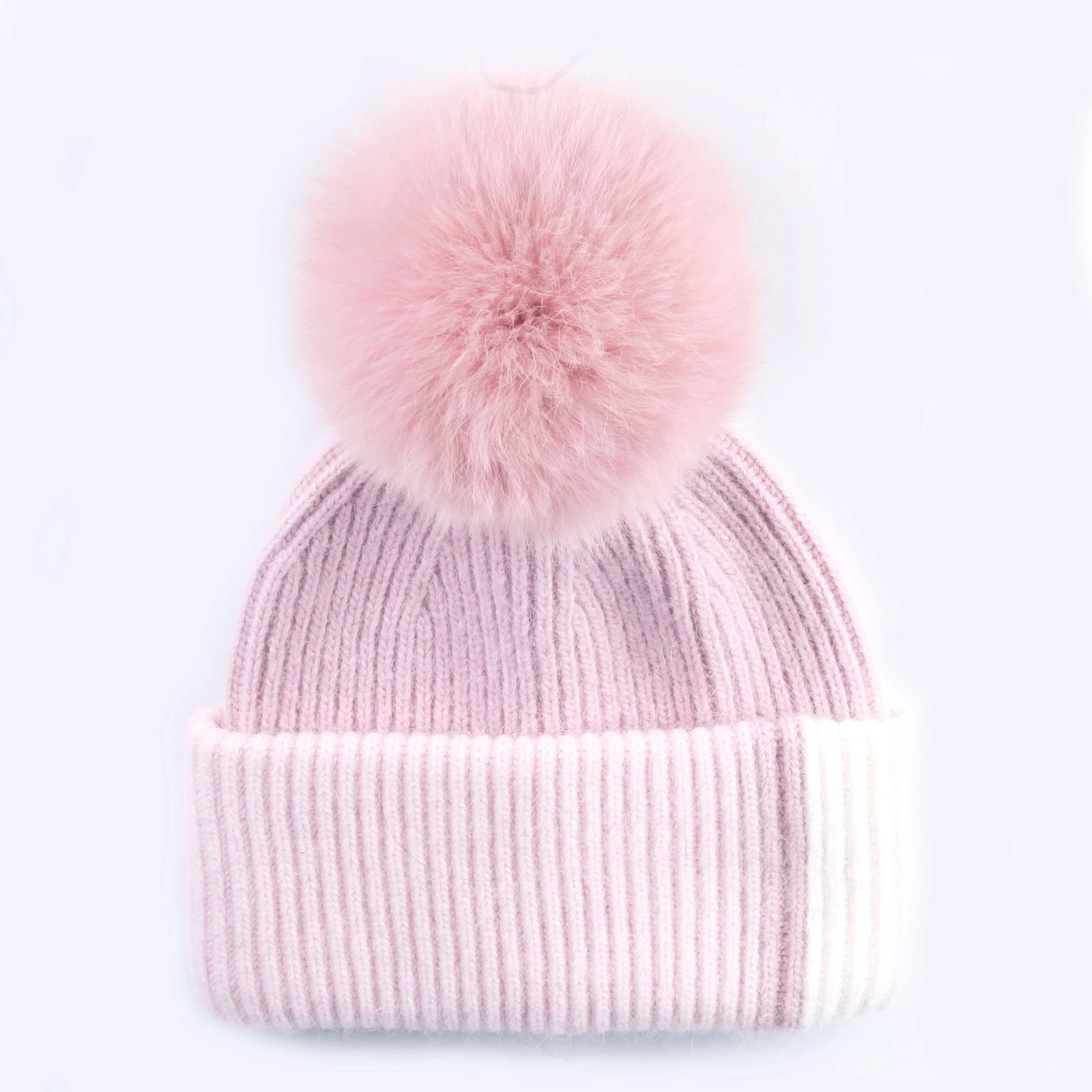 

Xthree Winter Hat for Women Rabbit Fur Knitted Hat Luxury Beanies Skullies Real Fur Pom Hat for Girl Gorro Female Cap