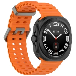 Ultra Wide Silicone Sports Strap - Premium Watch Band Accessory for Galaxy 7 Ultra 47mm (Orange)