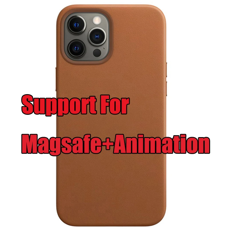 best case for iphone 13 pro  For Magsafe Magnetic Wireless Charging With Animation Leather Case Cover Shockproof Metal Button For iPhone 13 Pro Max 12 Mini iphone 13 pro cover