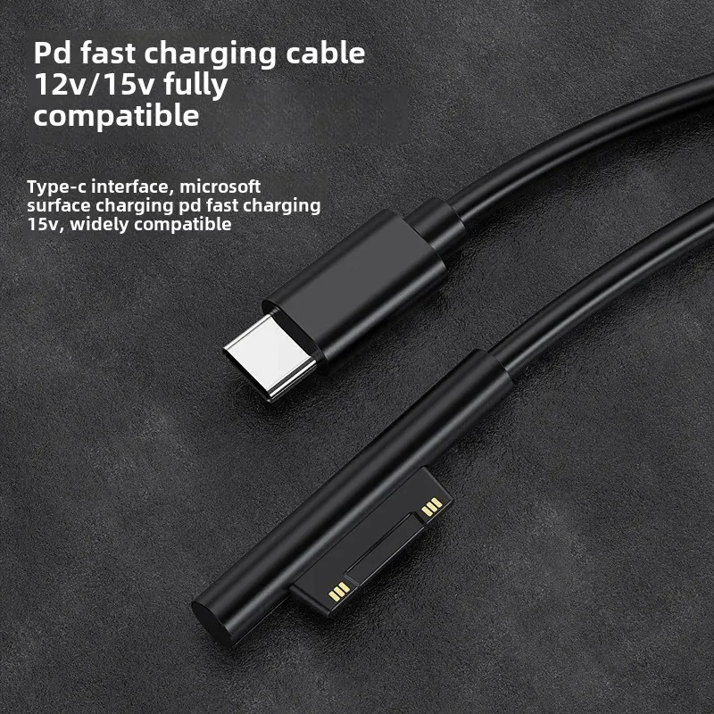 Type-C to Microsoft Surface Pro Book Lap Tablet Power PD Fast Charging Line 65W Adapter Charger for Computer And Office