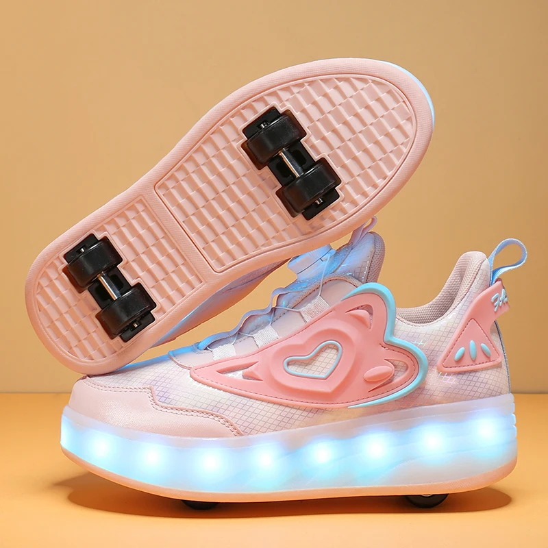 The latest detachable running shoes with four wheels youth outdoor roller skates Stable and not easy to fall wheel shoes