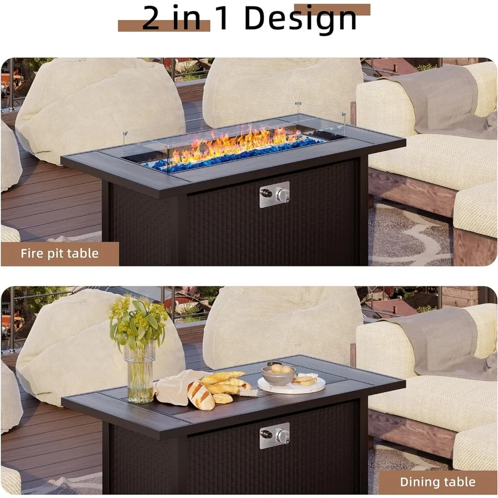 45 Inch Propane Fire Pit Table w 3