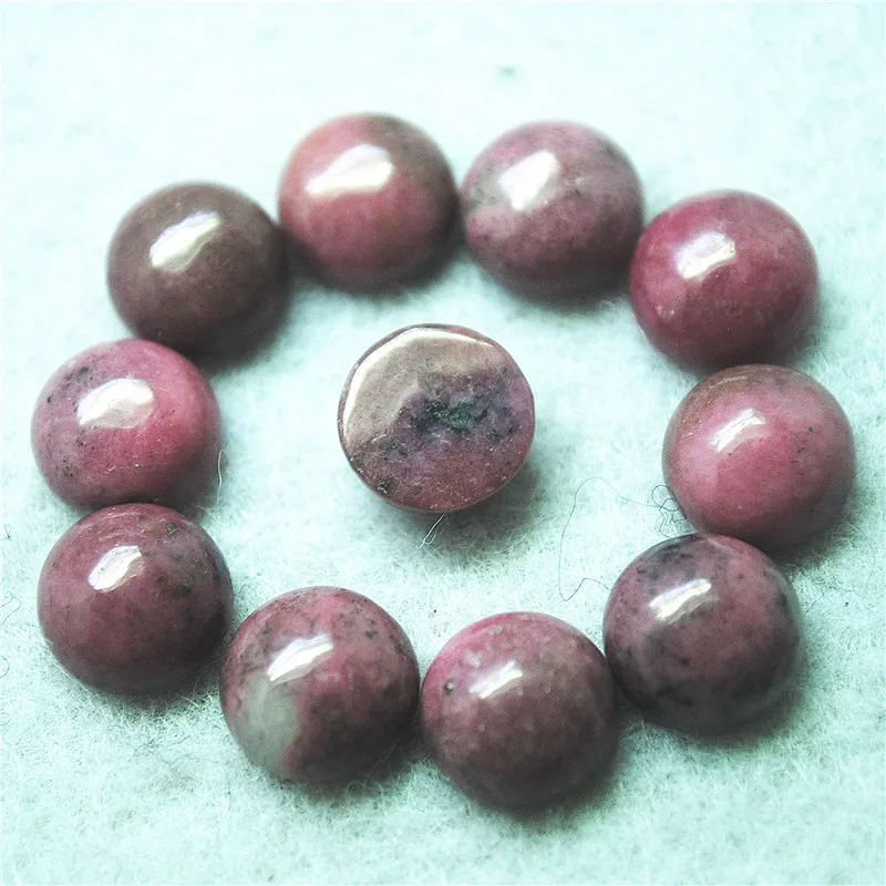 

20PCS Nature Rhodochrosite Stone Cabochons Round Shape 10MM Loose Beads Cabs DIY Jewelry Findings Free Shippings