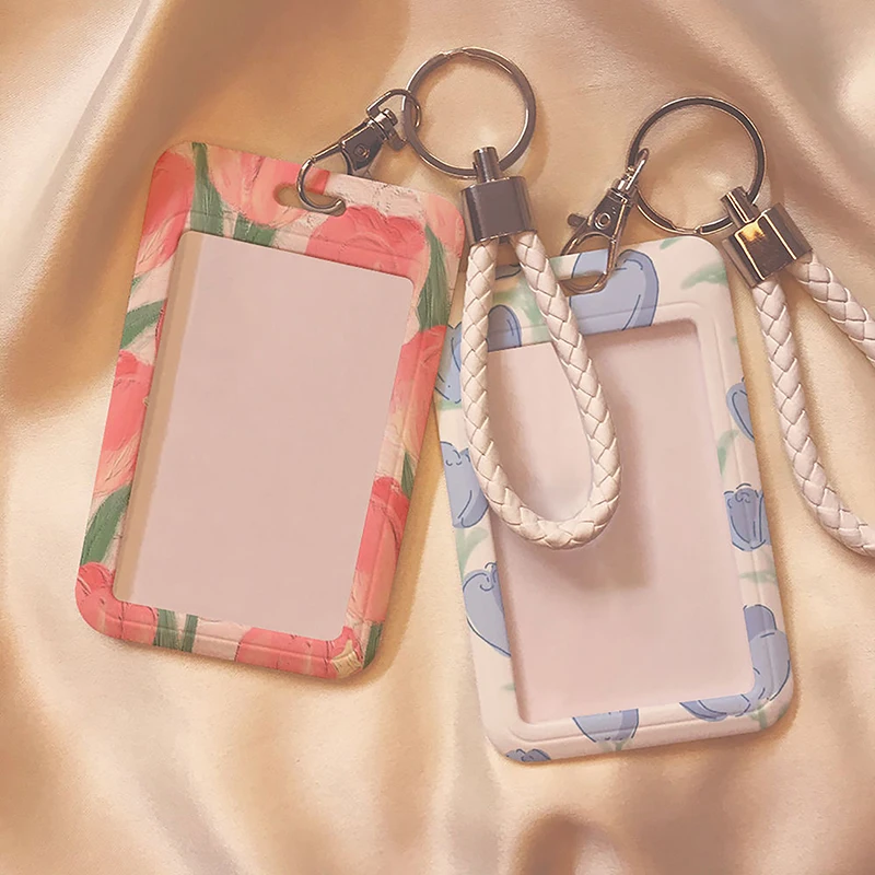 Badge Holder Tulip Card Holder Photocard Holder Keychain Card Protectors