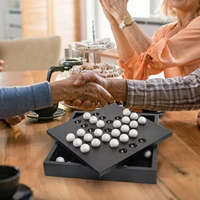 Solitaire Game Board Chess Classic Peg Solitaire Solo Noble Puzzle Wooden Board Game Toys for Adults Children Educational 2