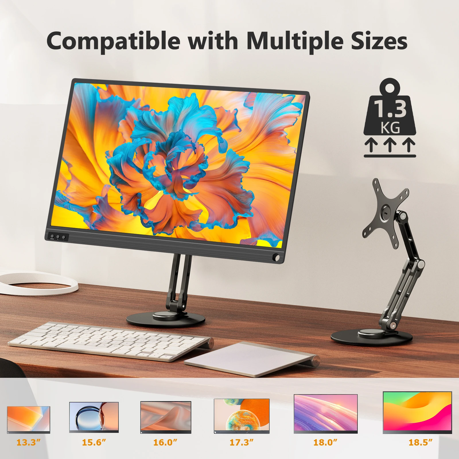 UPERFECT VESA Monitor Desk Mount Single Monitor Stands Freestanding Fits thumbnail 3