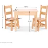 Solid Wood Table and 2 Chairs Set - Light Finish Furniture for Playroom 4