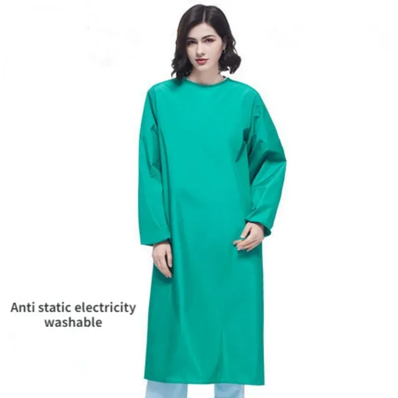 

New Wear Resistant Breathable Quick Drying Surgical Gown Long Sleeve Operating Room Apron Cover Hospital Work Green Medical