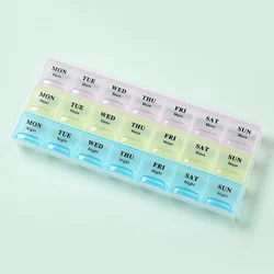 7 - Day Portable Pill Case Organizer with 28 Large Compartments for Travel and Medication Storage (21grids)