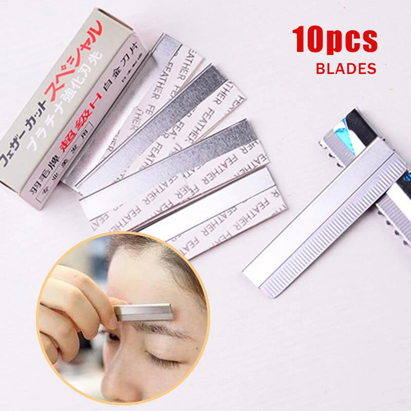 10pcs Eyebrow Trimmer Blade Stainless Steel Eyebrow Shaver Beauty Makeup Tool Special Eyebrow