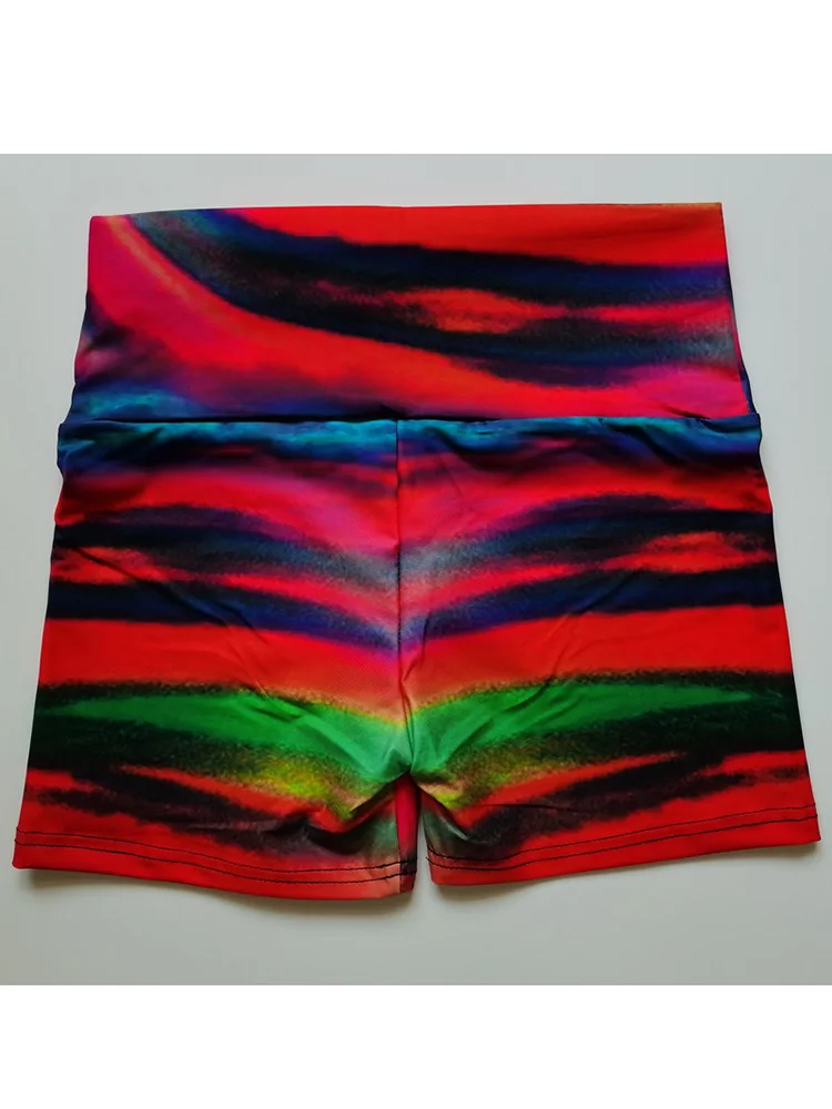 Sunset Push Up Booty Workout New Colorful Print Sexy Shorts for Women Fitness High Waist Sports Gym Clothing Yoga Running