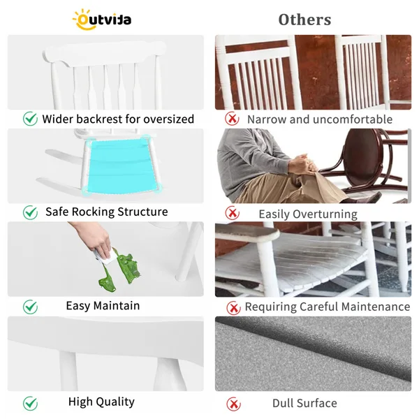 白色 杨木 温莎 木摇椅-27