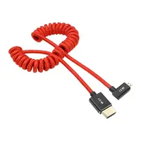 มุมขวาไมโคร HDMI เป็น HDMI 8K 60Hz Braided Coiled 2.1 สําหรับ Sony Canon Fuji 3