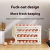 Rolling Egg Organiser 4 Tier Refrigerator Storage Racks Stepped Large Capacity Refrigerator Egg Dispenser Food Grade Egg Tray 4