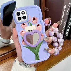 Stay Happy Phone Case Set with Lanyard and Stand - 3 Piece Bundle for Honor X5c (PURPLE)