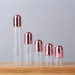 Travel - Size Refillable Glass Perfume Bottles with Metal Roller Ball - Glass (5ml)