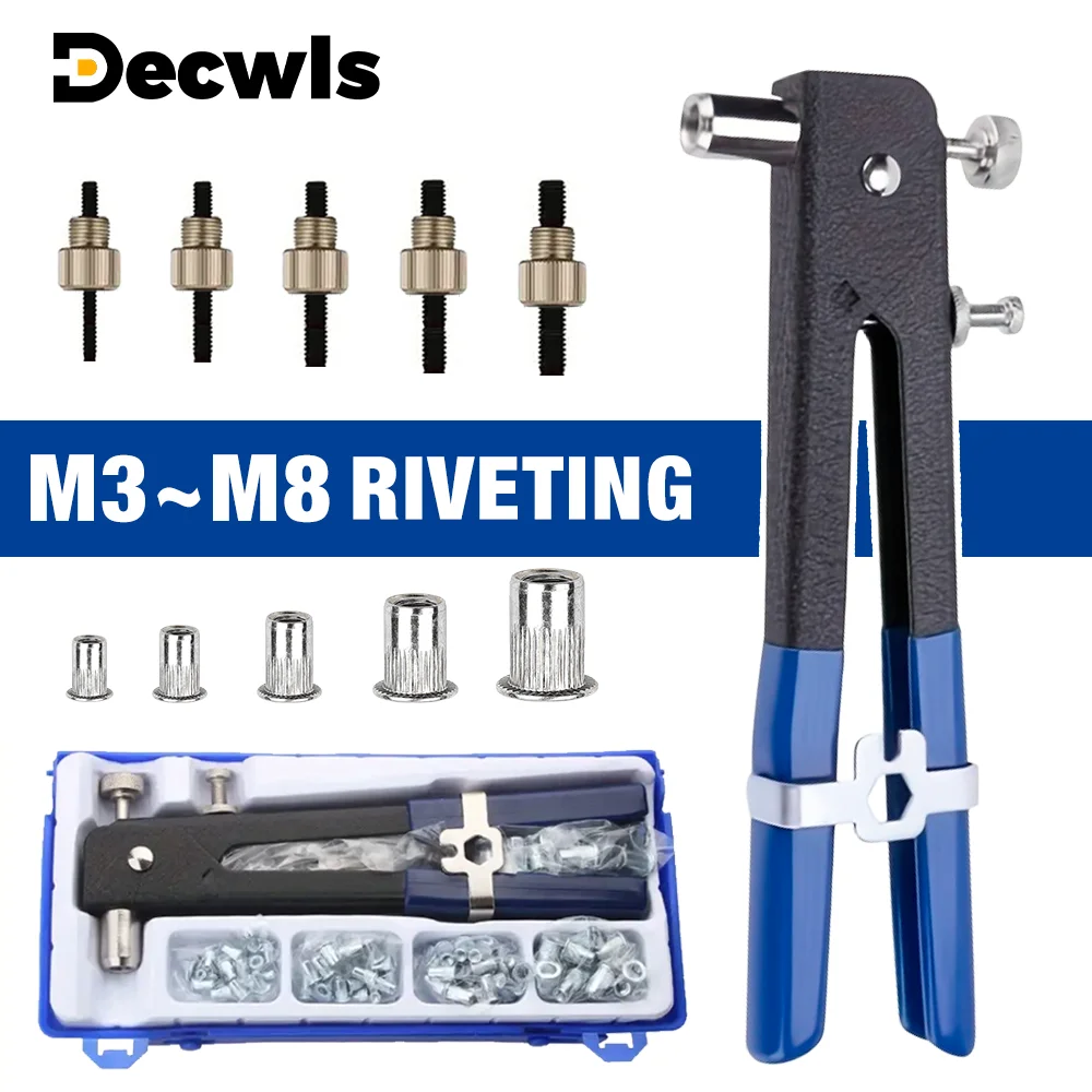 86Pcs Manual Rivet Nut Gun M3 M4 M5 M6 M8 Home Rivet Gun,Insert Nut ...