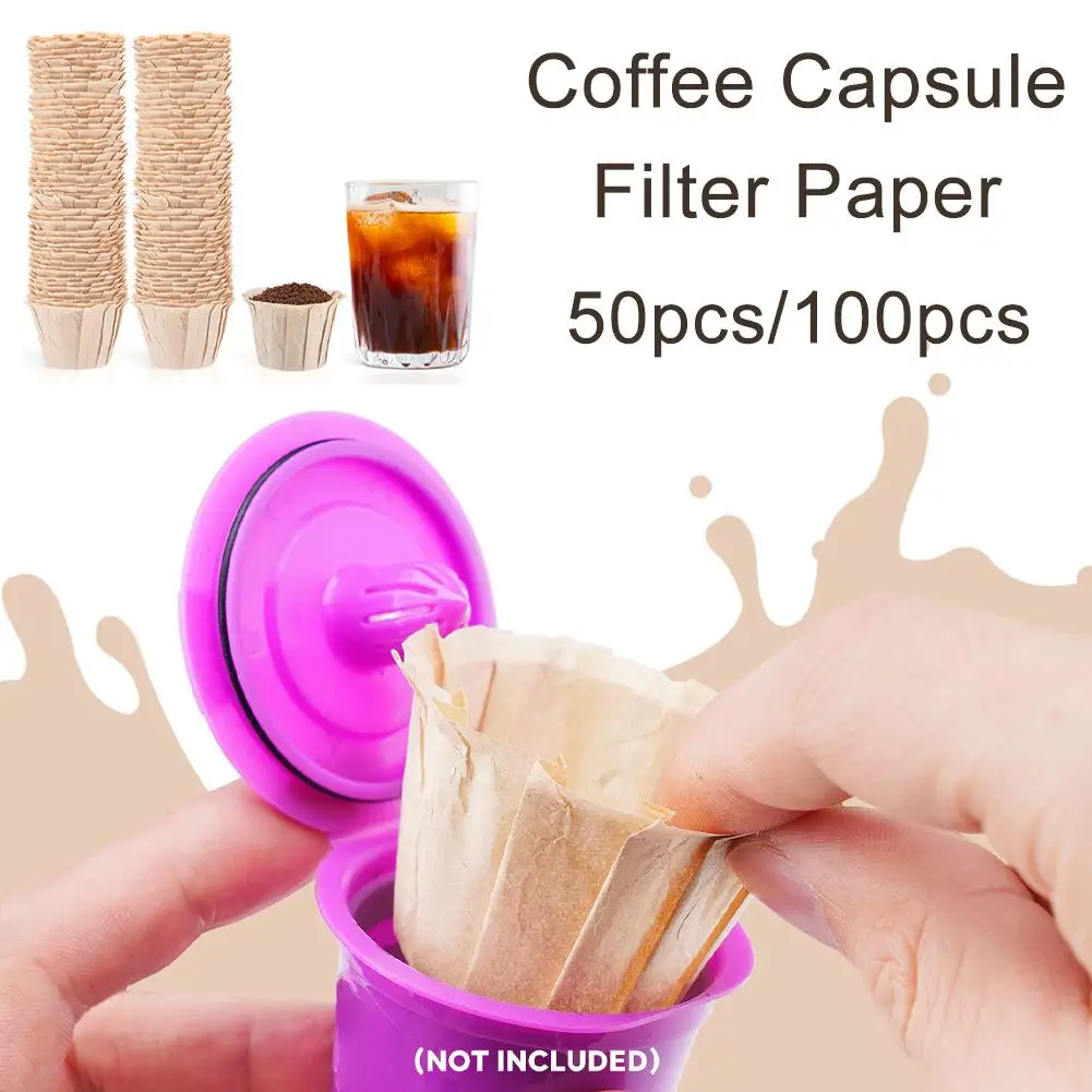 

50/100pcs Paper Filters Cups Replacement K-Cup Filters For Keurig Coffee Filters Capsules Coffee Filter Paper Accessories H1C8