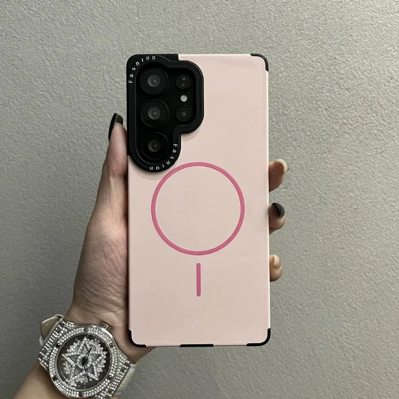 Pure Color Magnetic Suction Liquid Lanyard Case with Fine Ring Design