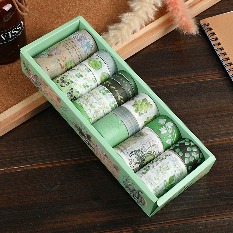 

18Rolls Retro Washi Tape Set Scrapbooking Washitape Diary Stationery Plant Decorative Adhesive Tape Journal Supplies Washi Tapes