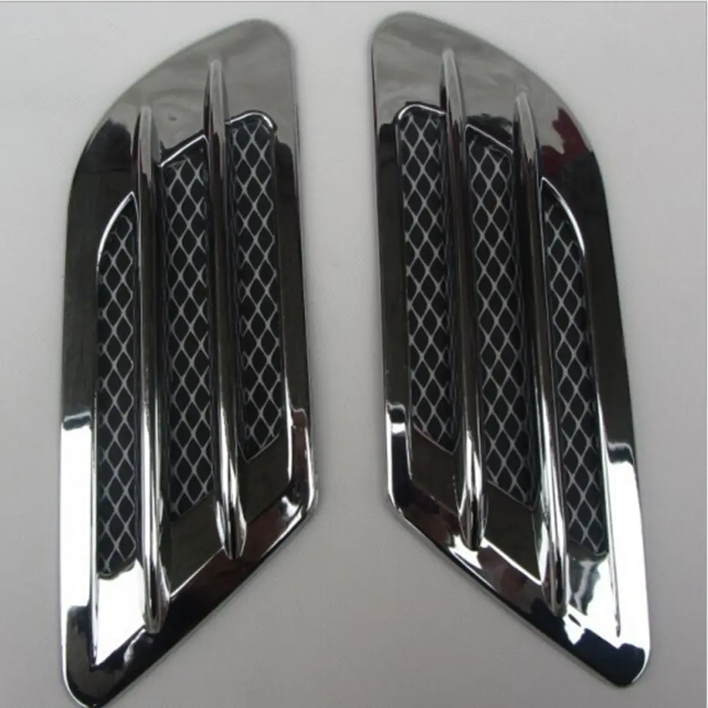 2 Pieces Fender Air Vent Car Side Air Flow Vent for Fender Hole Cover Intake Grille Duct Decoration ABS Plastic Sticker