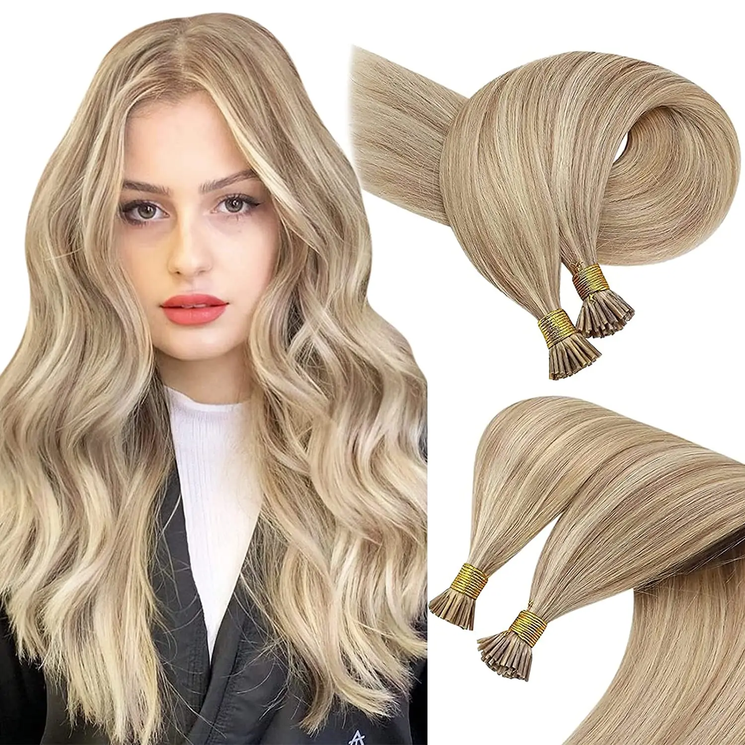 Vesunny I Tip Remy Human Hair Extensions Pre Bonded Hair Extensions