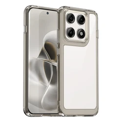 Clear Hard PC + Soft TPU Bumper Transparent Protective Phone Case Cover for Motorola Edge 70 Pro+ (Grey)