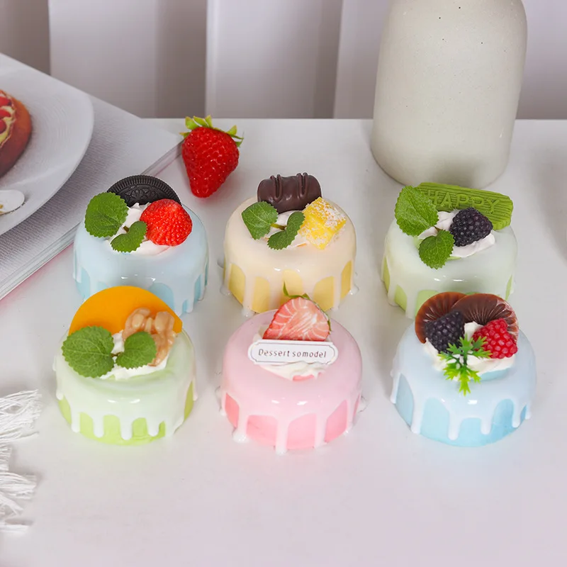 

6pcs Simulation Cake Model Ornament Fake Paper Cup Set InsDessert Table Food Photography Props Exhibition Hall Window Decoration