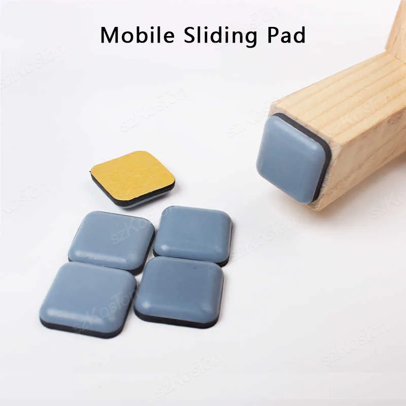 Self-Adhesive Furniture Glider Pads - 20 Pack Square Floor Protectors for Effortless Moving