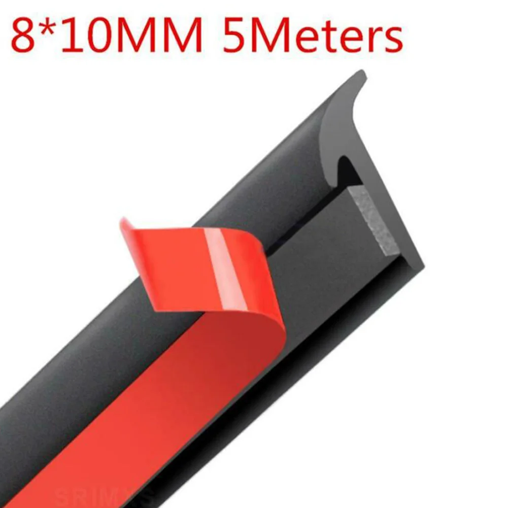 Universal Car Rubber Sealing Strip 5m Small Slanted TType Automobile Seal Rubber Weatherstrip