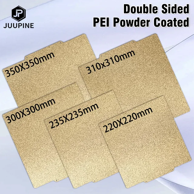 Feuille d'autocollants Pei pour lit imprimé Pei, feuille de poudre de Pei magnétique en acier à ressort 235/220/180/310/350mm pour artillerie Sidewinder 1x lit 1