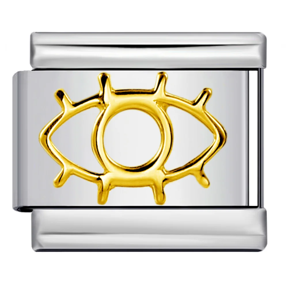 GEMOSA Silber Farbe Gold Farbe Blume Stern Augen Liebe Herz Fit 9mm Italienischen Charm Armband Edelstahl Schmuck DIY herstellung – Detail 3