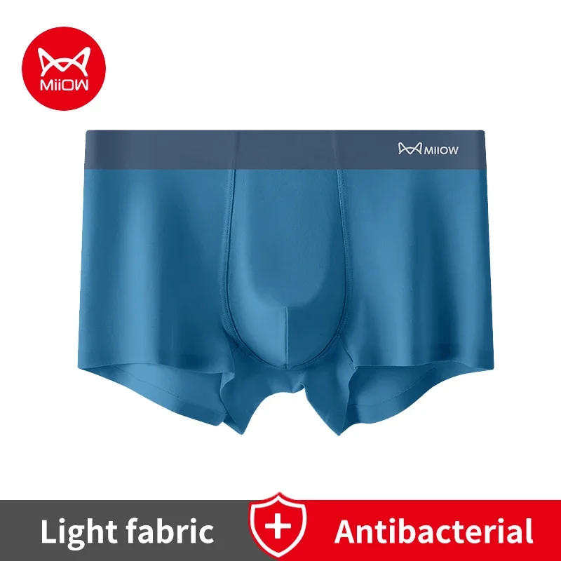 

MiiOW Silky Sexy Men's Panties 5A Antibacterial Man Underpants Boxers Male Underwear Seamless Lightweight Mens Boxers Briefs