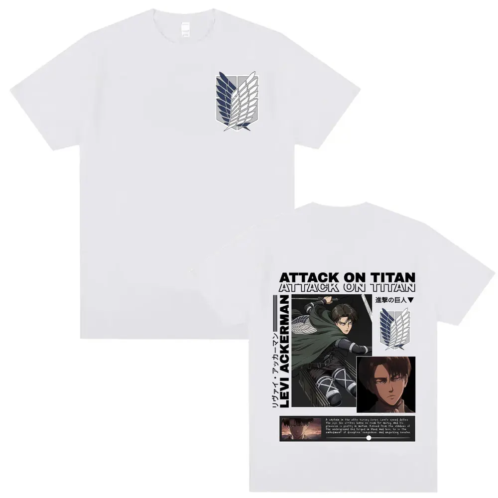 Homme Graphic T-Shirts Men Tshirt for Men Ropa Hombre Vintage Attack on Titan Levi Ackerman Japanese Anime 2026 New Summer - 2