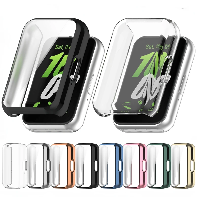 

Plating Case for Samsung Galaxy Fit 3 Soft TPU Screen Protector for Samsung Galaxy Fit 3 Full Coverage Bumper Cover Accessories
