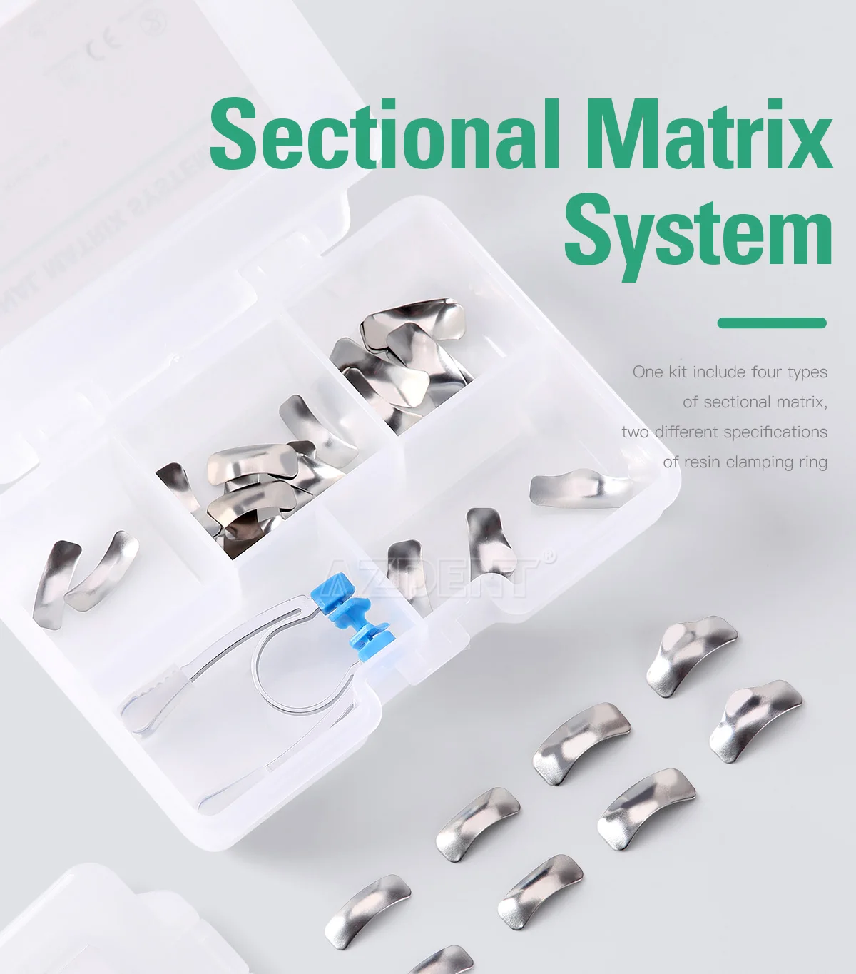 AZDENT 30 Stück Dental Schnittkonturierte Metallmatrizen Matrix Nachfüllung Dentallabor Zahnmedizin Materialwerkzeuge – Detail 1