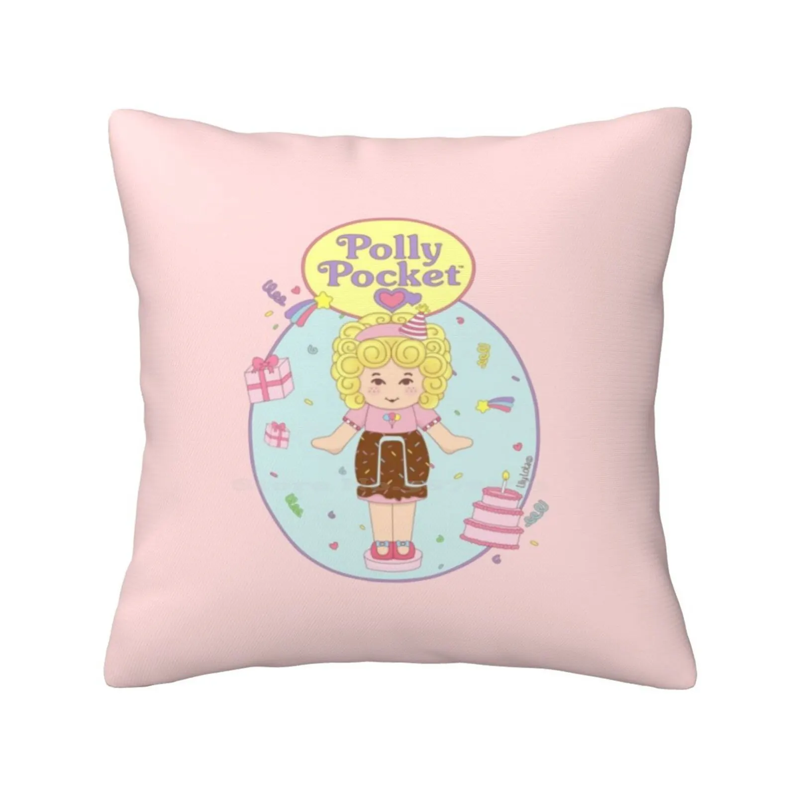 Polly Pocket "Birthday Party" Home Sofa Car Cushion Cover Federa Pollypocket Festa Di Compleanno Cute Kawaii Pastel Nostalgia