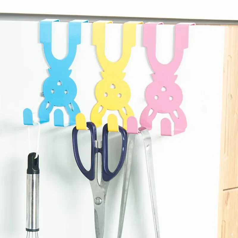 GUANYAO Two Hooks/set Hooks Up Cartoon Kitchen Hanging Holder Rack Gadget Hanger Humanoid Door Hook Kitchen Door Back Hooks storage hook door hook
