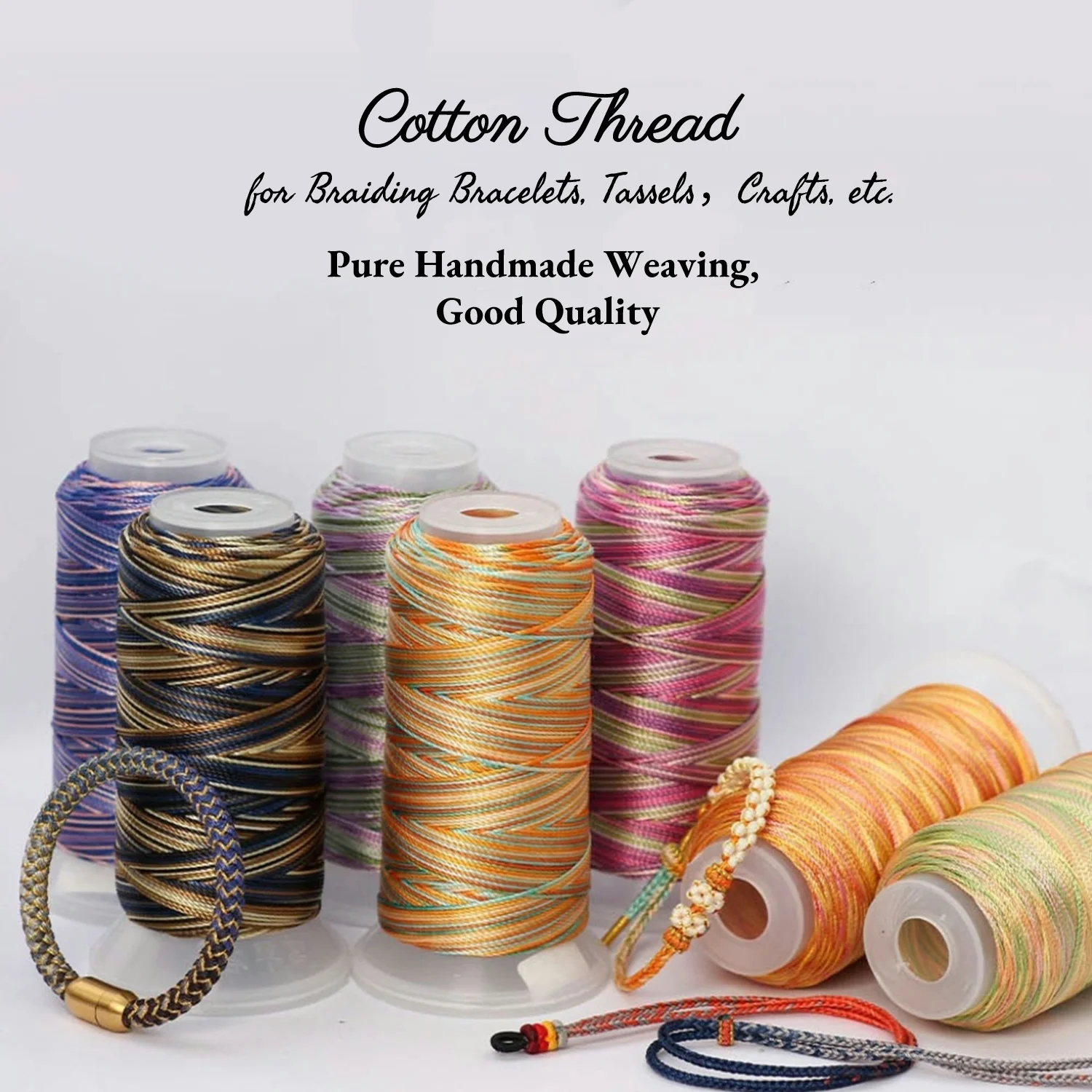 1 рулон/270 м, 0,2 мм, цветная хлопчатобумажная нить, 3 цвета, ручная ткань, хлопчатобумажная веревка, плетеный шнур для изготовления ювелирных изделий, плетение браслетов 1 рулон/270 м, 0,2 мм, цветная хлопчатобумажная нить, 3 цвета, ручная ткань, хлопчатобумажная веревка, плетеный шнур для изготовления ювелирных изделий, плетение браслетов