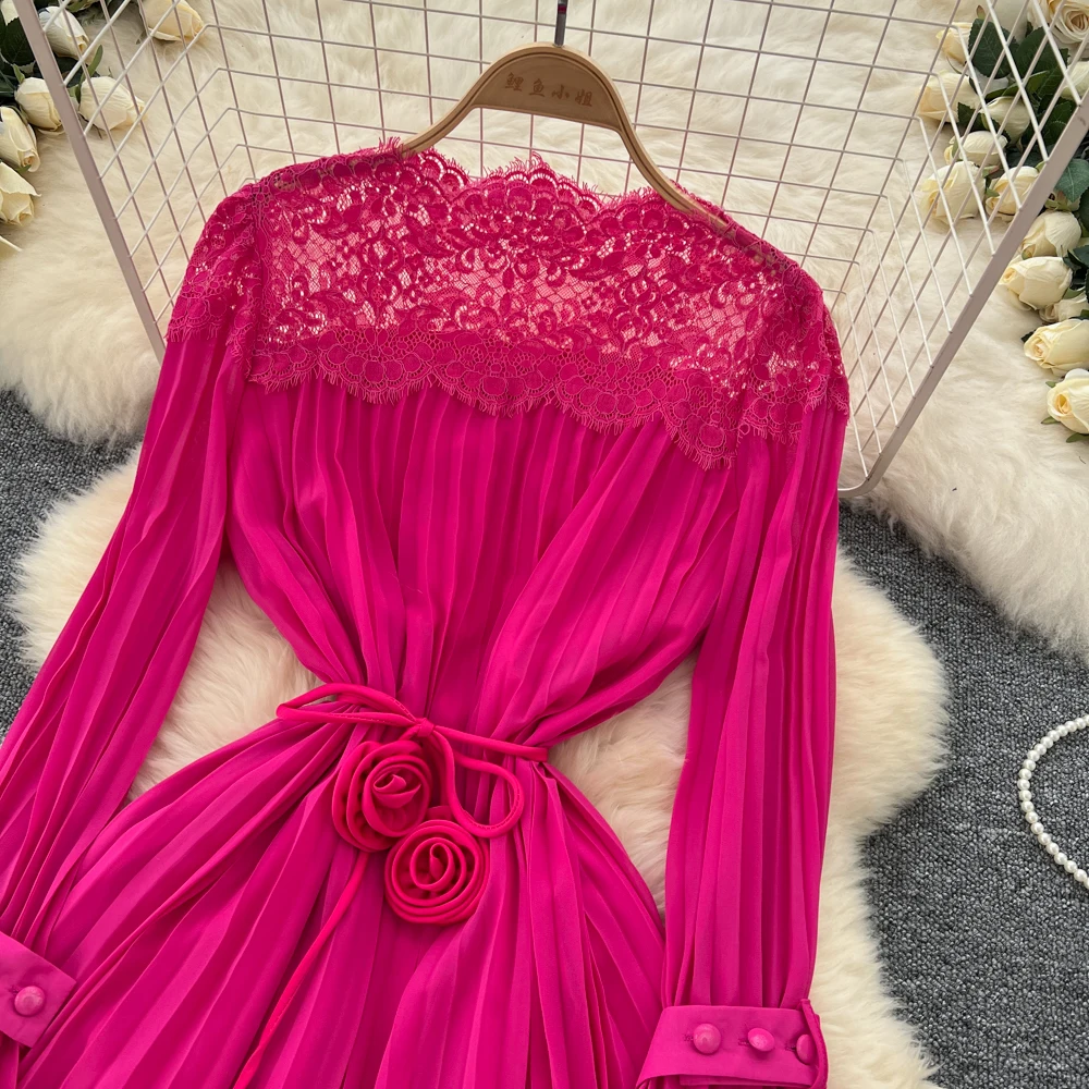 فستان نسائي بأكمام مضيئة مطوي ، ضمادة أنيقة ، أنيق...